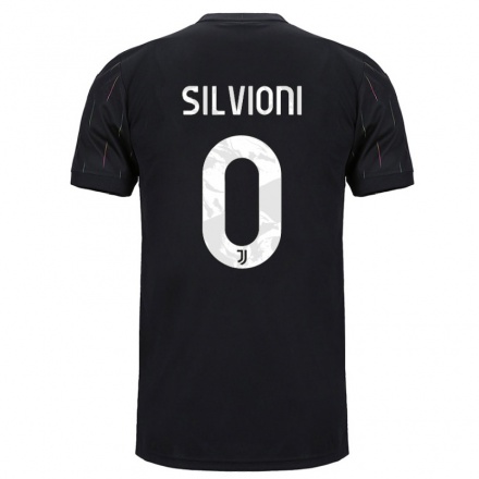 Naisten Jalkapallo Ludovica Silvioni #0 Musta Vieraspaita 2021/22 Lyhythihainen Paita T-paita