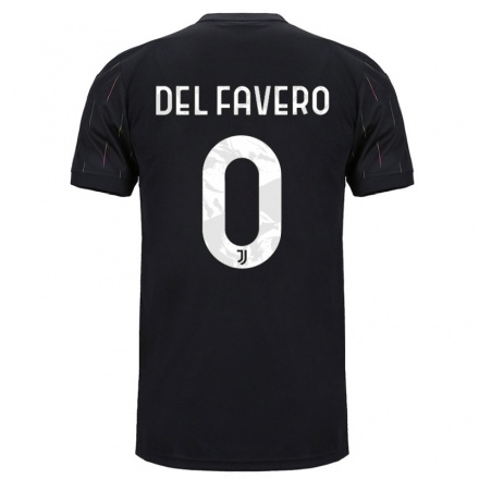 Naisten Jalkapallo Mattia Del Favero #0 Musta Vieraspaita 2021/22 Lyhythihainen Paita T-paita