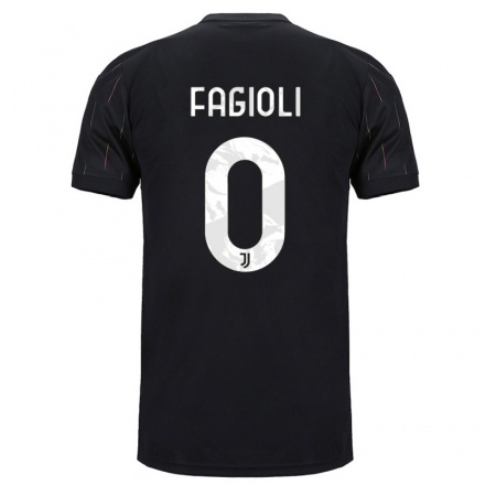 Naisten Jalkapallo Nicolo Fagioli #0 Musta Vieraspaita 2021/22 Lyhythihainen Paita T-paita