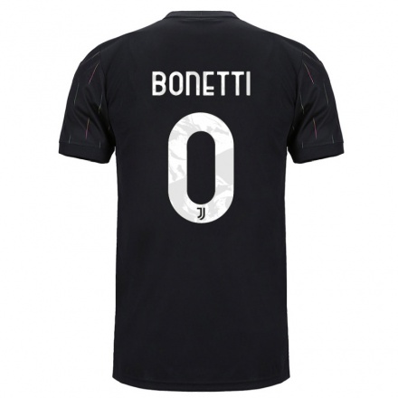 Naisten Jalkapallo Andrea Bonetti #0 Musta Vieraspaita 2021/22 Lyhythihainen Paita T-paita