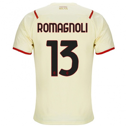 Naisten Jalkapallo Alessio Romagnoli #13 Samppanja Vieraspaita 2021/22 Lyhythihainen Paita T-paita