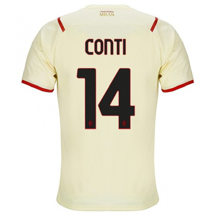 Naisten Jalkapallo Andrea Conti #14 Samppanja Vieraspaita 2021/22 Lyhythihainen Paita T-paita