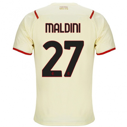 Naisten Jalkapallo Daniel Maldini #27 Samppanja Vieraspaita 2021/22 Lyhythihainen Paita T-paita