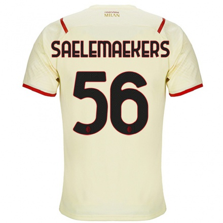 Naisten Jalkapallo Alexis Saelemaekers #56 Samppanja Vieraspaita 2021/22 Lyhythihainen Paita T-paita