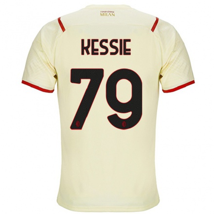 Naisten Jalkapallo Franck Kessie #79 Samppanja Vieraspaita 2021/22 Lyhythihainen Paita T-paita