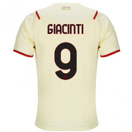 Naisten Jalkapallo Valentina Giacinti #9 Samppanja Vieraspaita 2021/22 Lyhythihainen Paita T-paita