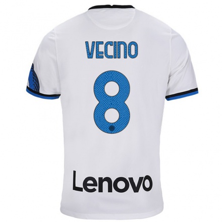 Naisten Jalkapallo Matias Vecino #8 Valkoinen Sininen Vieraspaita 2021/22 Lyhythihainen Paita T-paita