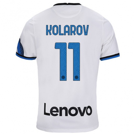 Naisten Jalkapallo Aleksandar Kolarov #11 Valkoinen Sininen Vieraspaita 2021/22 Lyhythihainen Paita T-paita