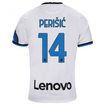 Naisten Jalkapallo Ivan Perisic #14 Valkoinen Sininen Vieraspaita 2021/22 Lyhythihainen Paita T-paita