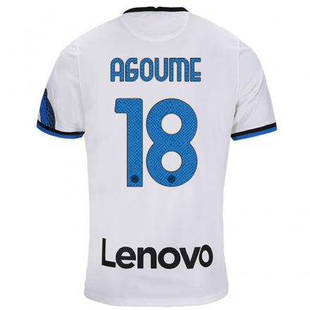 Naisten Jalkapallo Lucien Agoume #18 Valkoinen Sininen Vieraspaita 2021/22 Lyhythihainen Paita T-paita