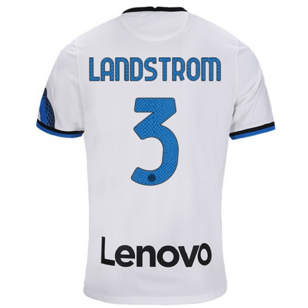 Naisten Jalkapallo Elin Landstrom #3 Valkoinen Sininen Vieraspaita 2021/22 Lyhythihainen Paita T-paita