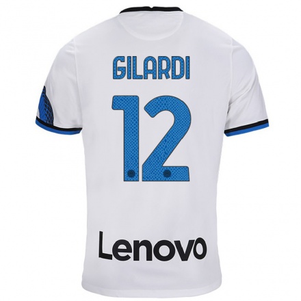 Naisten Jalkapallo Astrid Gilardi #12 Valkoinen Sininen Vieraspaita 2021/22 Lyhythihainen Paita T-paita