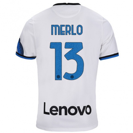 Naisten Jalkapallo Beatrice Merlo #13 Valkoinen Sininen Vieraspaita 2021/22 Lyhythihainen Paita T-paita