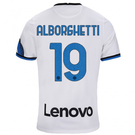 Naisten Jalkapallo Lisa Alborghetti #19 Valkoinen Sininen Vieraspaita 2021/22 Lyhythihainen Paita T-paita
