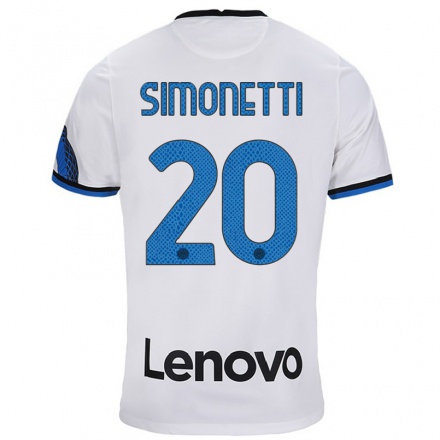 Naisten Jalkapallo Flaminia Simonetti #20 Valkoinen Sininen Vieraspaita 2021/22 Lyhythihainen Paita T-paita