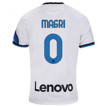 Naisten Jalkapallo Andrea Magri #0 Valkoinen Sininen Vieraspaita 2021/22 Lyhythihainen Paita T-paita