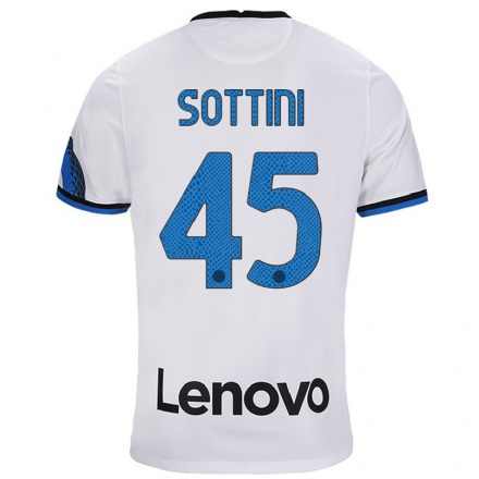 Naisten Jalkapallo Edoardo Sottini #45 Valkoinen Sininen Vieraspaita 2021/22 Lyhythihainen Paita T-paita