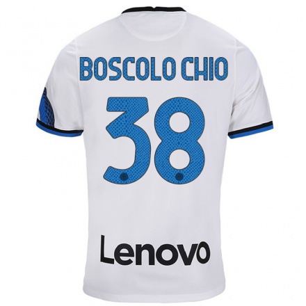 Naisten Jalkapallo Riccardo Boscolo Chio #38 Valkoinen Sininen Vieraspaita 2021/22 Lyhythihainen Paita T-paita