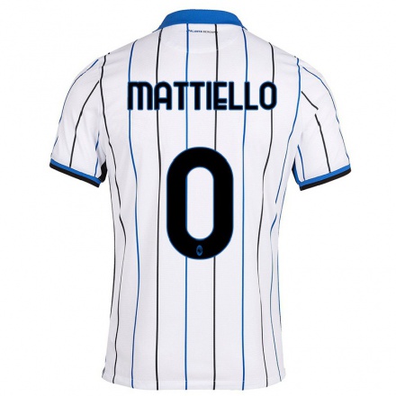 Naisten Jalkapallo Federico Mattiello #0 Sinivalkoinen Vieraspaita 2021/22 Lyhythihainen Paita T-paita