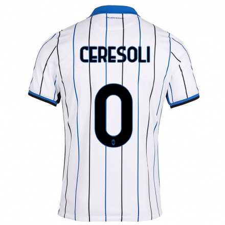 Naisten Jalkapallo Andrea Ceresoli #0 Sinivalkoinen Vieraspaita 2021/22 Lyhythihainen Paita T-paita