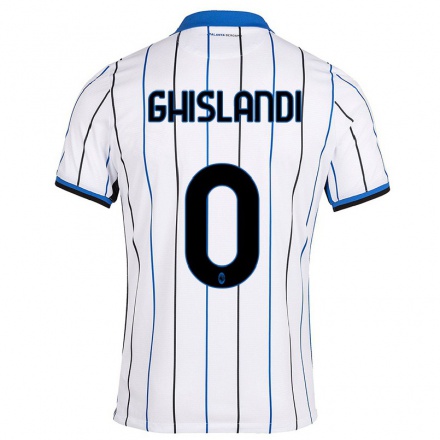 Naisten Jalkapallo Davide Ghislandi #0 Sinivalkoinen Vieraspaita 2021/22 Lyhythihainen Paita T-paita