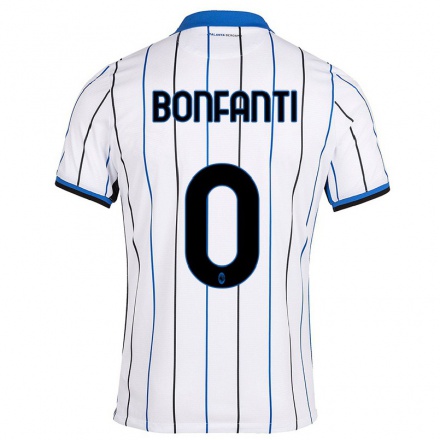Naisten Jalkapallo Giovanni Bonfanti #0 Sinivalkoinen Vieraspaita 2021/22 Lyhythihainen Paita T-paita