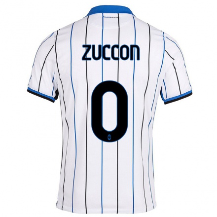 Naisten Jalkapallo Federico Zuccon #0 Sinivalkoinen Vieraspaita 2021/22 Lyhythihainen Paita T-paita