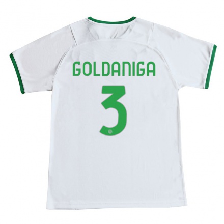 Naisten Jalkapallo Edoardo Goldaniga #3 Valkoinen Vieraspaita 2021/22 Lyhythihainen Paita T-paita