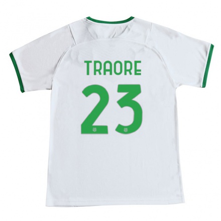 Naisten Jalkapallo Hamed Junior Traore #23 Valkoinen Vieraspaita 2021/22 Lyhythihainen Paita T-paita