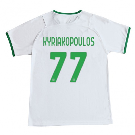 Naisten Jalkapallo Georgios Kyriakopoulos #77 Valkoinen Vieraspaita 2021/22 Lyhythihainen Paita T-paita