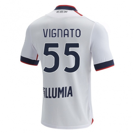 Naisten Jalkapallo Emanuel Vignato #55 Maitomainen Valkoinen Vieraspaita 2021/22 Lyhythihainen Paita T-paita