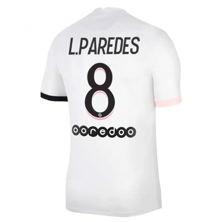 Naisten Jalkapallo Leandro Paredes #8 Valkoinen Vaaleanpunainen Vieraspaita 2021/22 Lyhythihainen Paita T-paita