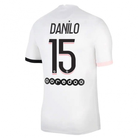 Naisten Jalkapallo Danilo Pereira #15 Valkoinen Vaaleanpunainen Vieraspaita 2021/22 Lyhythihainen Paita T-paita