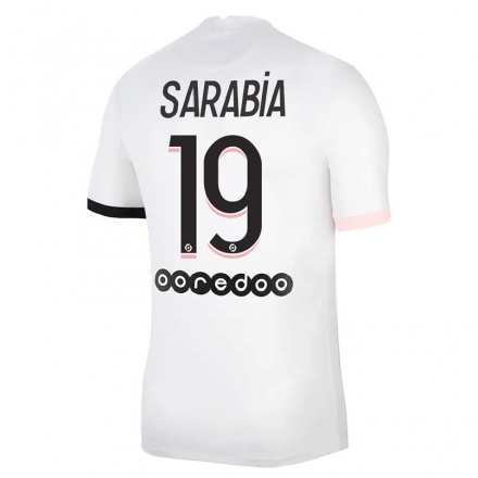 Naisten Jalkapallo Pablo Sarabia #19 Valkoinen Vaaleanpunainen Vieraspaita 2021/22 Lyhythihainen Paita T-paita
