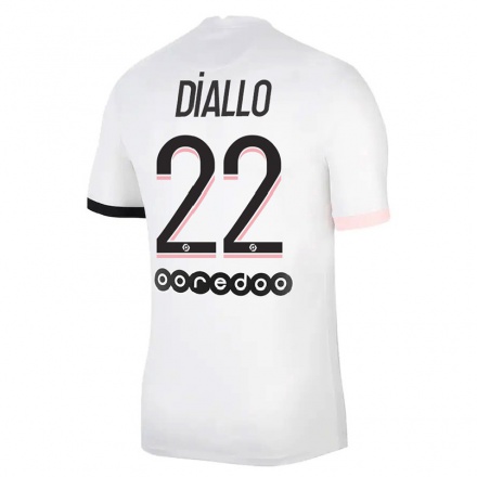 Naisten Jalkapallo Abdou Diallo #22 Valkoinen Vaaleanpunainen Vieraspaita 2021/22 Lyhythihainen Paita T-paita
