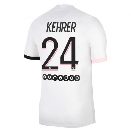 Naisten Jalkapallo Thilo Kehrer #24 Valkoinen Vaaleanpunainen Vieraspaita 2021/22 Lyhythihainen Paita T-paita