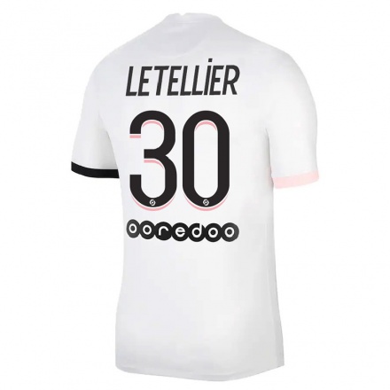 Naisten Jalkapallo Alexandre Letellier #30 Valkoinen Vaaleanpunainen Vieraspaita 2021/22 Lyhythihainen Paita T-paita