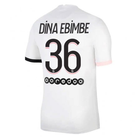 Naisten Jalkapallo Junior Dina Ebimbe #36 Valkoinen Vaaleanpunainen Vieraspaita 2021/22 Lyhythihainen Paita T-paita