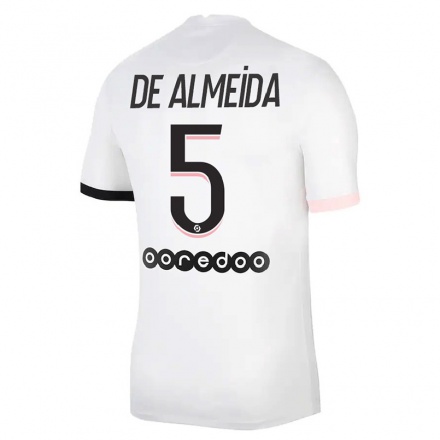 Naisten Jalkapallo Elisa de Almeida #5 Valkoinen Vaaleanpunainen Vieraspaita 2021/22 Lyhythihainen Paita T-paita