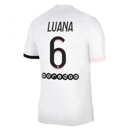 Naisten Jalkapallo Luana #6 Valkoinen Vaaleanpunainen Vieraspaita 2021/22 Lyhythihainen Paita T-paita