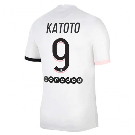 Naisten Jalkapallo Marie-Antoinette Katoto #9 Valkoinen Vaaleanpunainen Vieraspaita 2021/22 Lyhythihainen Paita T-paita