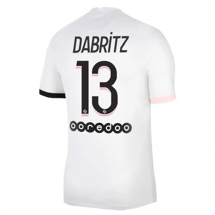 Naisten Jalkapallo Sara Dabritz #13 Valkoinen Vaaleanpunainen Vieraspaita 2021/22 Lyhythihainen Paita T-paita