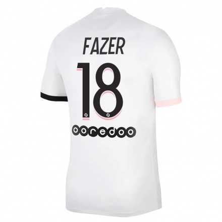 Naisten Jalkapallo Laurina Fazer #18 Valkoinen Vaaleanpunainen Vieraspaita 2021/22 Lyhythihainen Paita T-paita