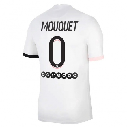 Naisten Jalkapallo Louis Mouquet #0 Valkoinen Vaaleanpunainen Vieraspaita 2021/22 Lyhythihainen Paita T-paita