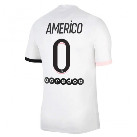 Naisten Jalkapallo Jouvence Americo #0 Valkoinen Vaaleanpunainen Vieraspaita 2021/22 Lyhythihainen Paita T-paita