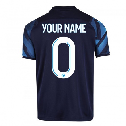 Naisten Jalkapallo Sinun Nimesi #0 Tummansininen Vieraspaita 2021/22 Lyhythihainen Paita T-paita