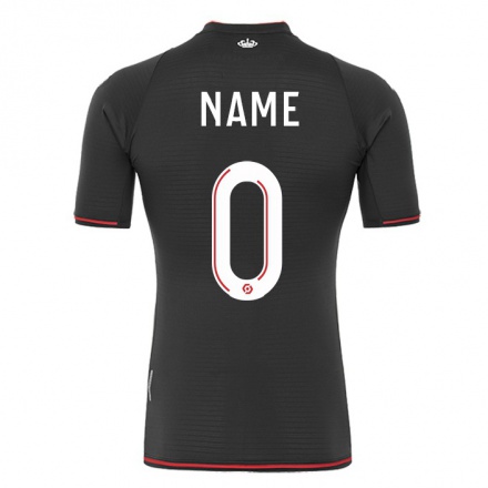 Naisten Jalkapallo Sinun Nimesi #0 Musta Vieraspaita 2021/22 Lyhythihainen Paita T-paita