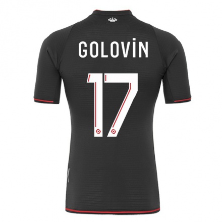 Naisten Jalkapallo Aleksandr Golovin #17 Musta Vieraspaita 2021/22 Lyhythihainen Paita T-paita