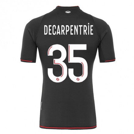 Naisten Jalkapallo Valentin Decarpentrie #35 Musta Vieraspaita 2021/22 Lyhythihainen Paita T-paita