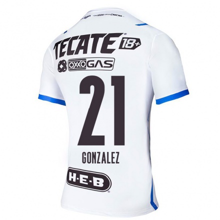 Naisten Jalkapallo Arturo Gonzalez #21 Sinivalkoinen Vieraspaita 2021/22 Lyhythihainen Paita T-paita